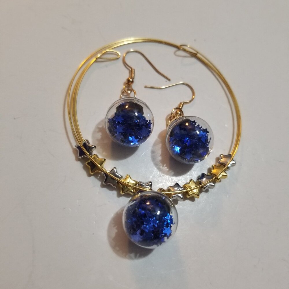 Starglobe Glass Star Sequin Earring Pairs/Bracelet-Necklace Sets